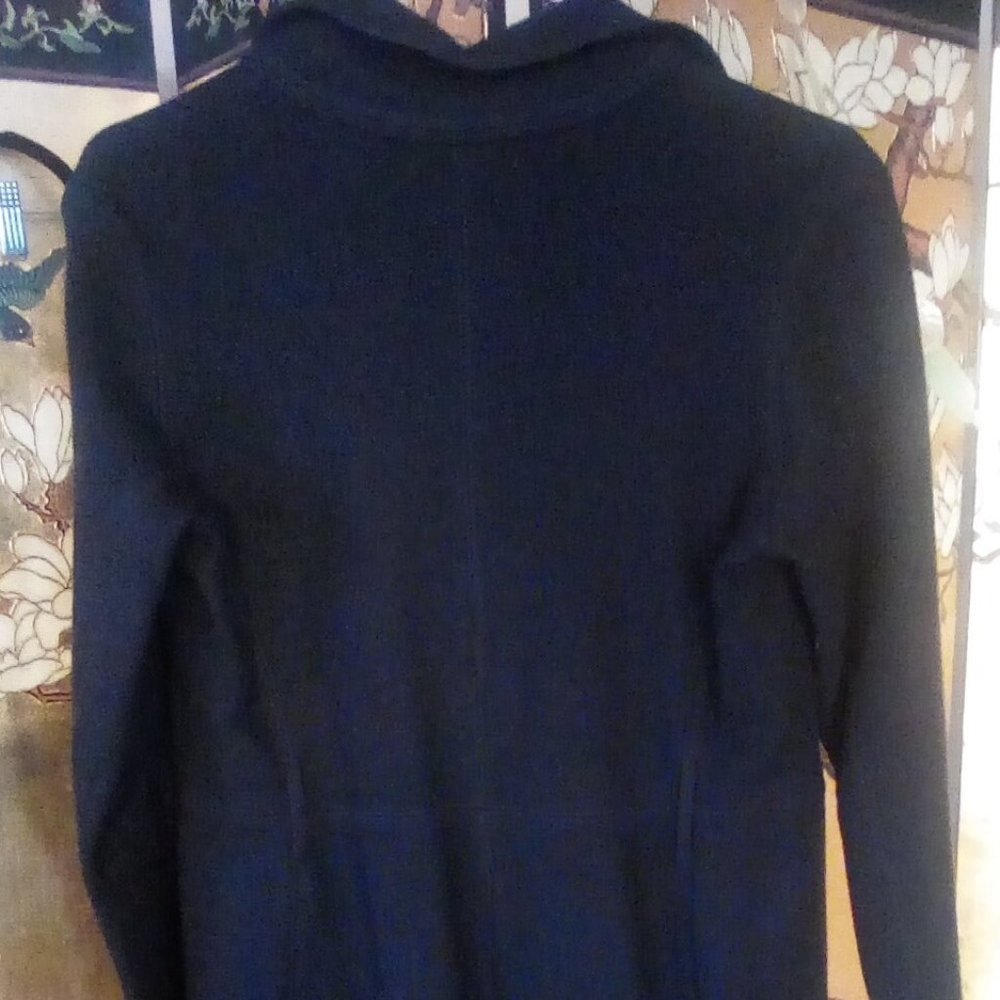 Black, Light Weight Wool Duster - image 2